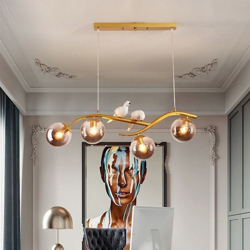 Moderne minimalistische Zweig Pendelleuchte 4 Lampe dekoratives Licht