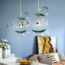 Pendelleuchte Glas Bubble Deckenleuchte Farbverlauf Grüne Lampe