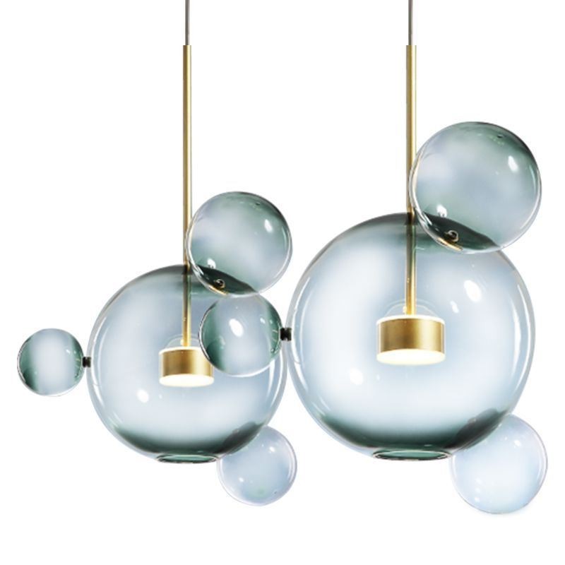 Pendelleuchte Glas Bubble Deckenleuchte Farbverlauf Grüne Lampe