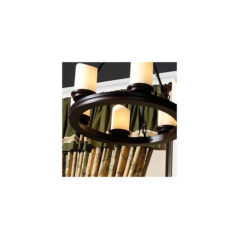 Vintage Kronleuchter 6 Lichter Stahl und Glas