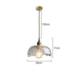 Unregelmäßige Pendelleuchte aus Messingglas, Hammerglas-Deckenleuchte