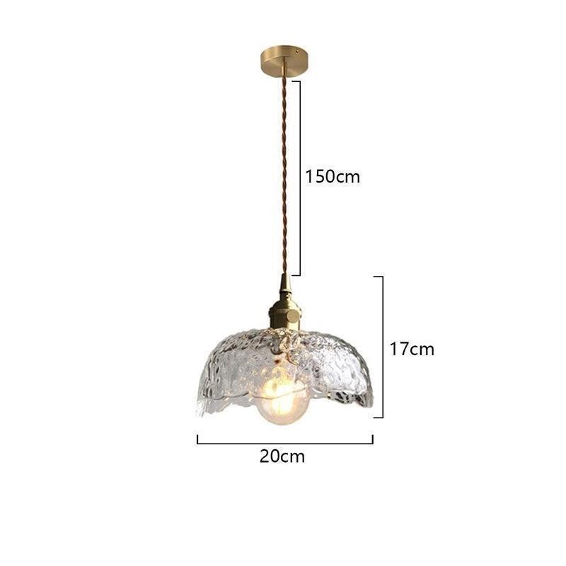 Unregelmäßige Pendelleuchte aus Messingglas, Hammerglas-Deckenleuchte