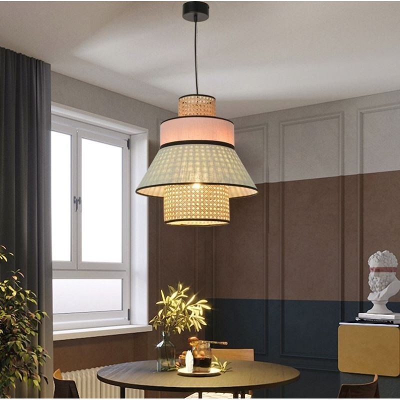 1 Licht Kleid Lampenschirm Pendelleuchte Bambus Weave Beleuchtung