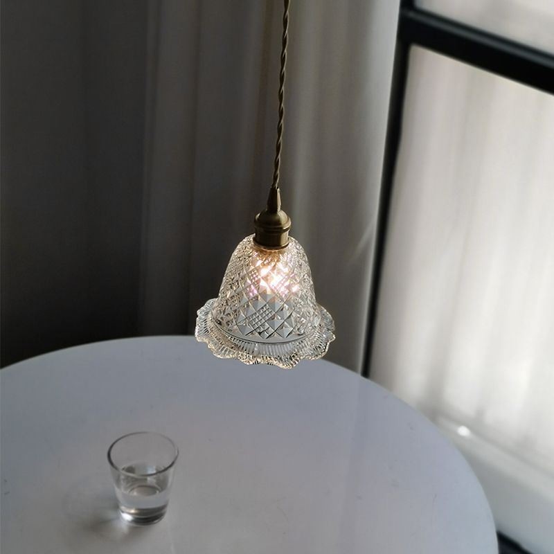 Moderne Blumenglas-Pendelleuchte, 1 Licht, dekorative Leuchte