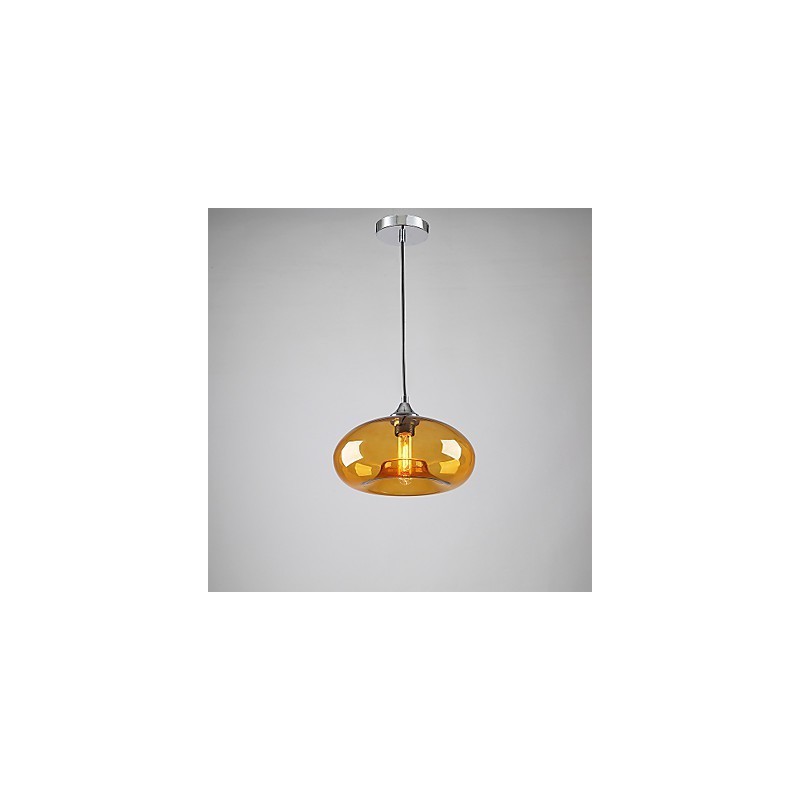 Moderne charakteristische 1-flammige Pendelleuchte mit transparentem Glasschirm
