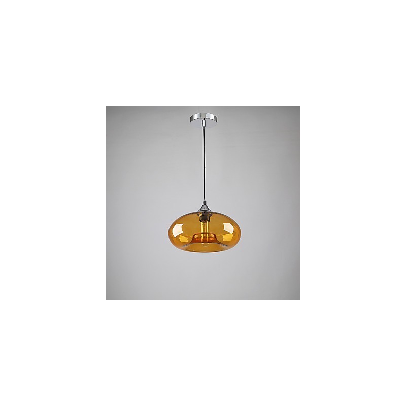 Moderne charakteristische 1-flammige Pendelleuchte mit transparentem Glasschirm