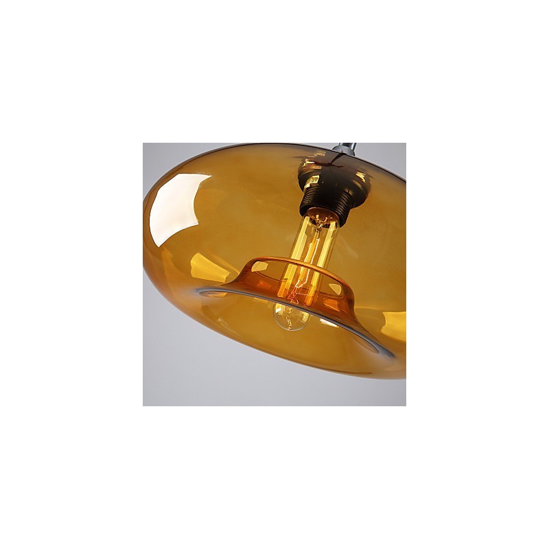 Moderne charakteristische 1-flammige Pendelleuchte mit transparentem Glasschirm
