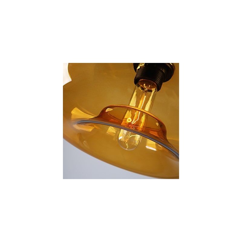 Moderne charakteristische 1-flammige Pendelleuchte mit transparentem Glasschirm
