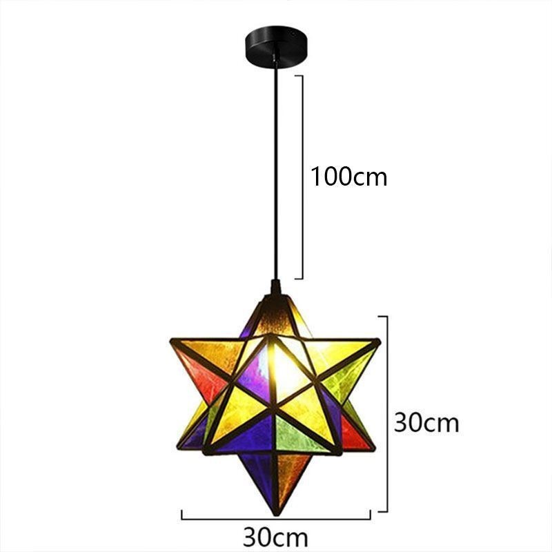 Europäische Buntglas-Pendelleuchte Kreative Stern-Pendelleuchte