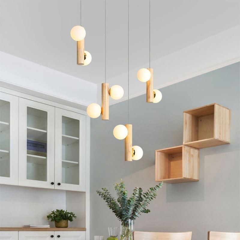Holz Pendelleuchte Magic Bean Cluster Deckenleuchte Island