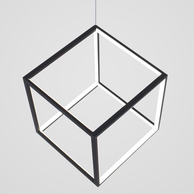 Schwarze Pendelleuchte Geometrische Würfelbeleuchtung