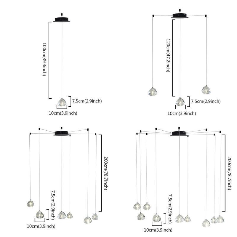 Moderne Pendelleuchte Kristall Kronleuchter Licht Home Beleuchtung Lampe