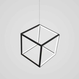 Schwarze Pendelleuchte Geometric Cube Lighting LBY18069