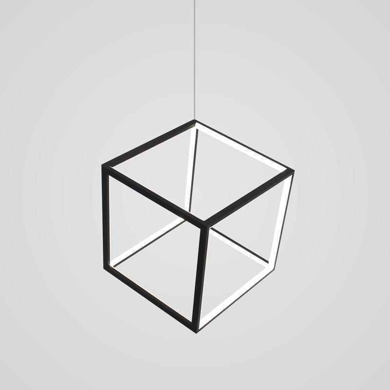 Schwarze Pendelleuchte Geometric Cube Lighting LBY18069