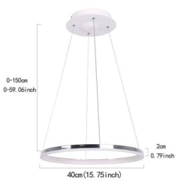 Moderne Pendelleuchte Acryl Kreis Lampe 40cm