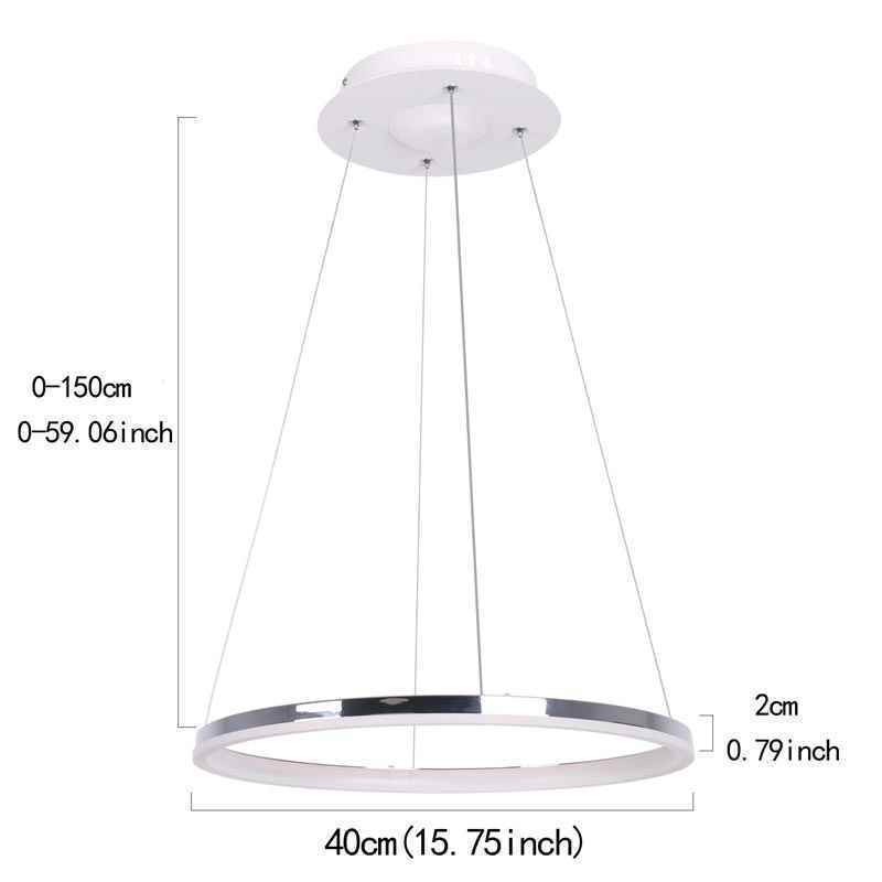 Moderne Pendelleuchte Acryl Kreis Lampe 40cm