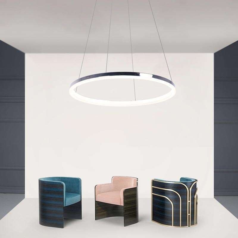 Moderne Pendelleuchte Acryl Kreis Lampe 40cm