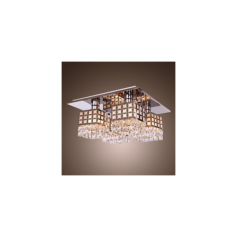 Kronleuchter Modern Kristall Edelstahl Wohnzimmer 4 Lichter