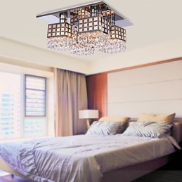 Kronleuchter Modern Kristall Edelstahl Wohnzimmer 4 Lichter