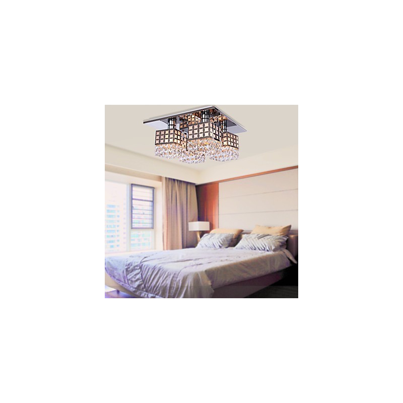 Kronleuchter Modern Kristall Edelstahl Wohnzimmer 4 Lichter