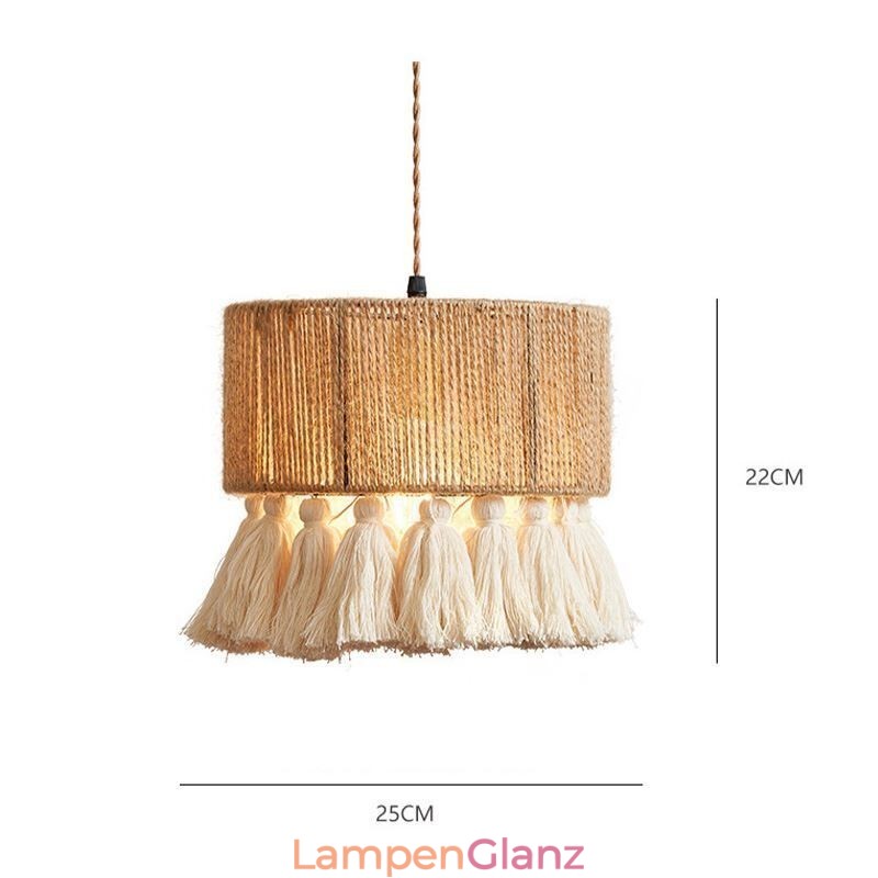 Hanfseil Pendelleuchte Retro Dekoration Deckenleuchte Quaste Lampenschirm