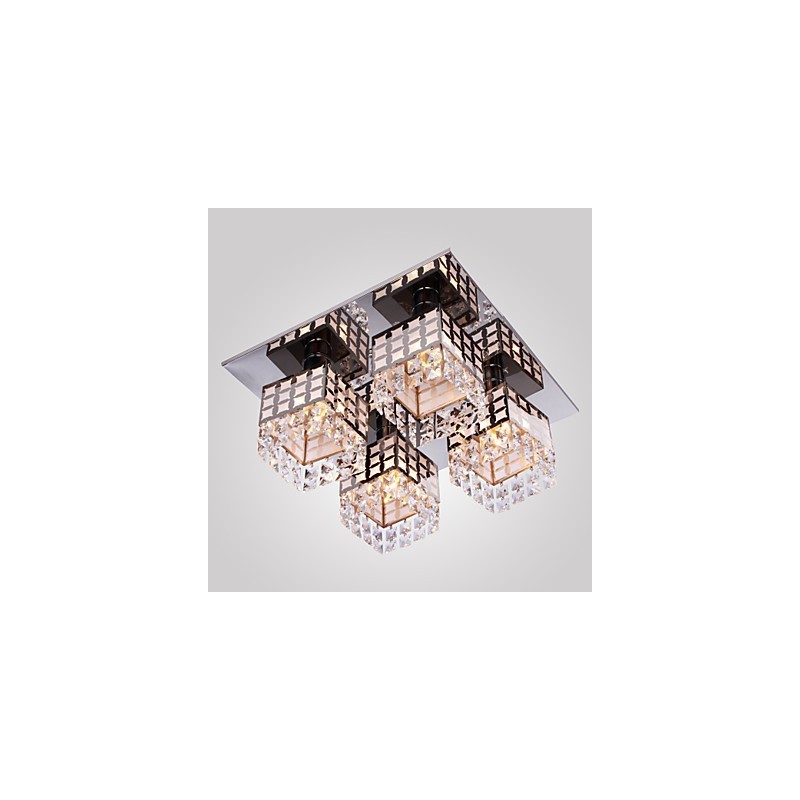 Kronleuchter Modern Kristall Edelstahl Wohnzimmer 4 Lichter