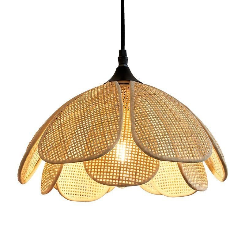 Rattan Pendelleuchte Retro Rattan Deckenleuchte