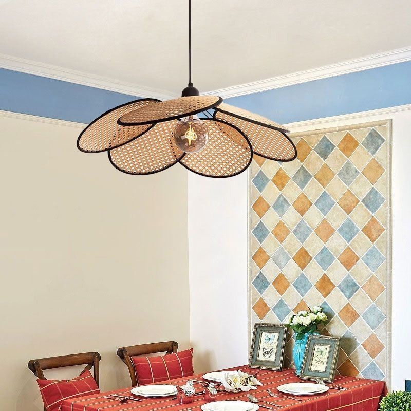 Pendelleuchte Natürliche einfache handgewebte Lampe