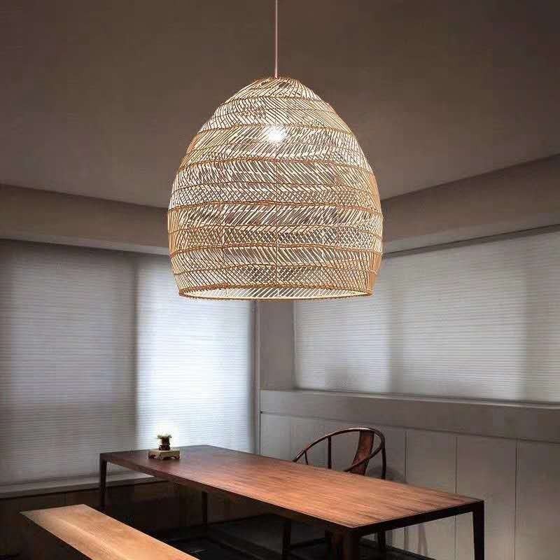 Handgewebte Pendelleuchte Rattan Hängeleuchte Bauernhaus