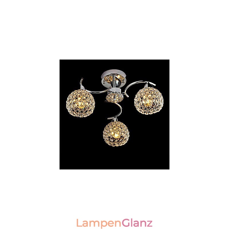 Moderne zeitgenössische Kristall galvanisierte Metall Pendelleuchte Unterputz