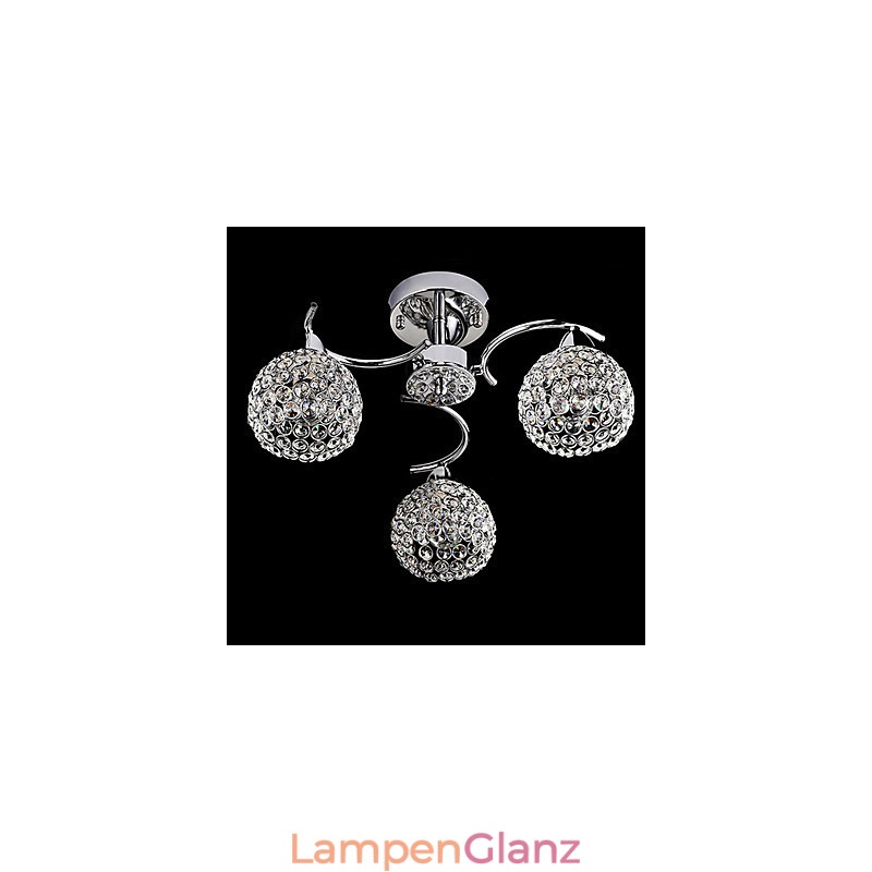 Moderne zeitgenössische Kristall galvanisierte Metall Pendelleuchte Unterputz