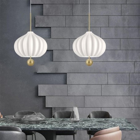Moderne Pendelleuchte aus weißem Glas in Kugelform, minimalistische Deckenleuchte Moderne Pendelleuchte aus weißem Glas in Kugelform, minimalistische Deckenleuchte