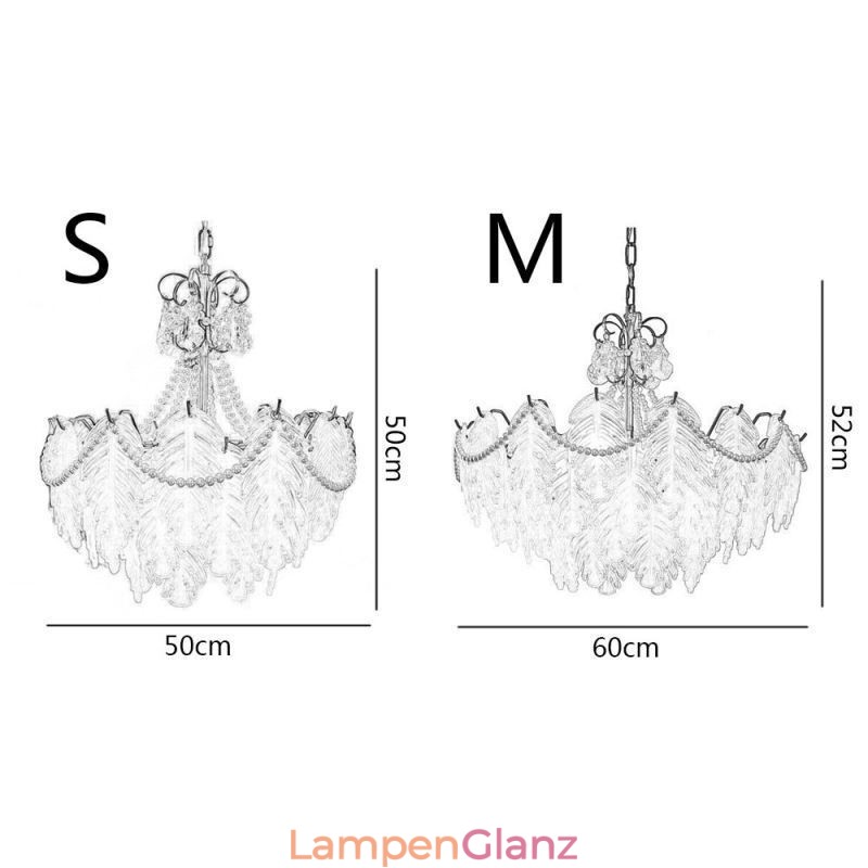 Europäische Glas Pendelleuchte Postmoderne Blatt Hängeleuchte