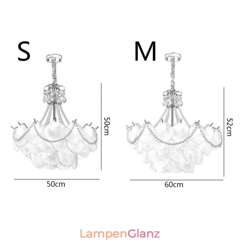 Europäische Glaspendelleuchte Elegante Jakobsmuschel-Hängeleuchte