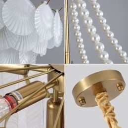 Europäische Glaspendelleuchte Elegante Jakobsmuschel-Hängeleuchte