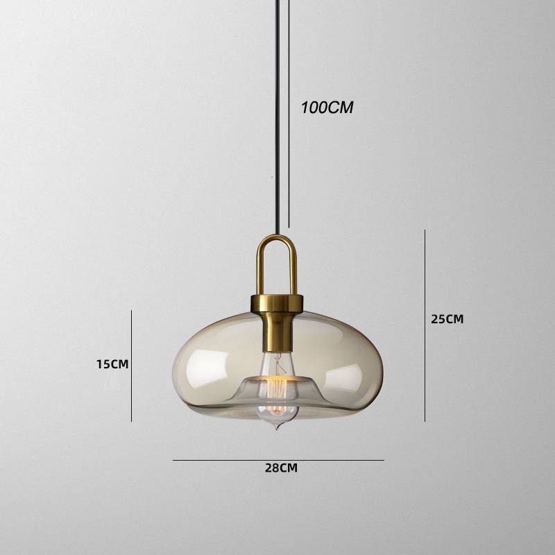 3-flammige Pendelleuchte mit Glasschirminsel