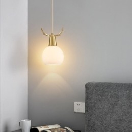 Moderne einfache Kupfer Pendelleuchte Geweih Hängeleuchte
