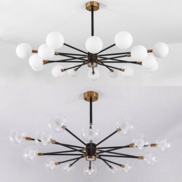 Nordic Glas Anhänger Licht Milchig Weiß Runde Lampe Kronleuchter Beleuchtung