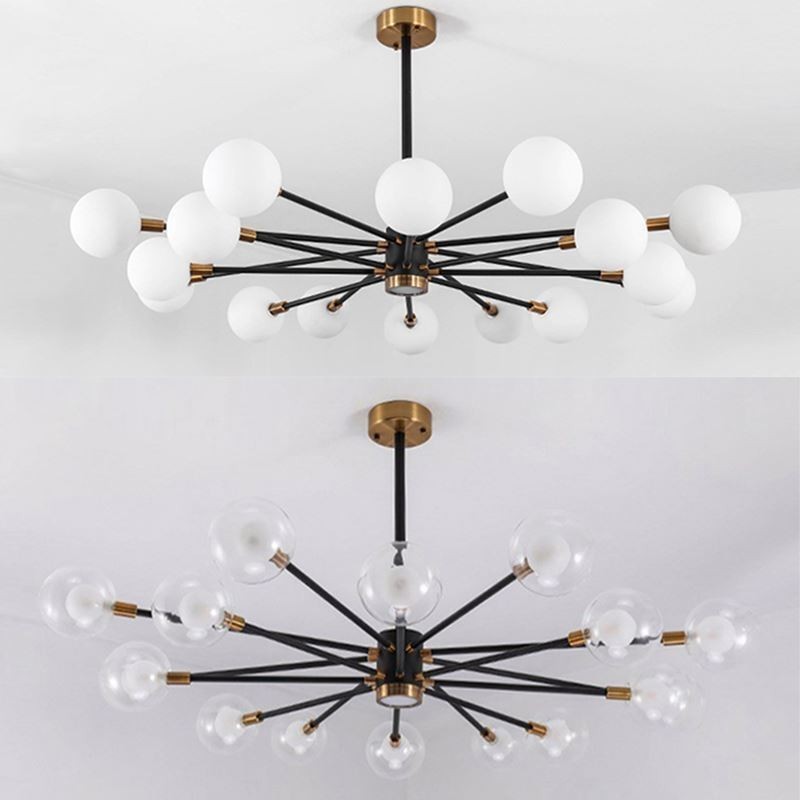 Nordic Glas Anhänger Licht Milchig Weiß Runde Lampe Kronleuchter Beleuchtung