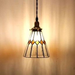 Rustikale Deckenleuchte Buntglas Pendelleuchte