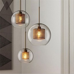 Nordic Pendelleuchte Glas Home Beleuchtung Runde Kugelform Lampe Nachttischlampe