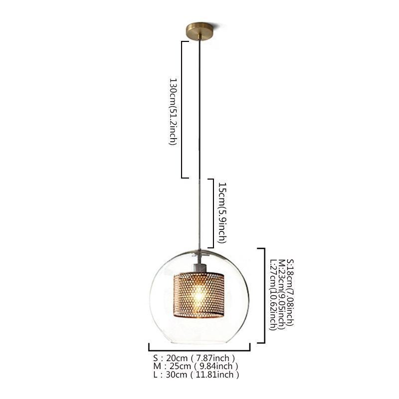 Nordic Pendelleuchte Glas Home Beleuchtung Runde Kugelform Lampe Nachttischlampe