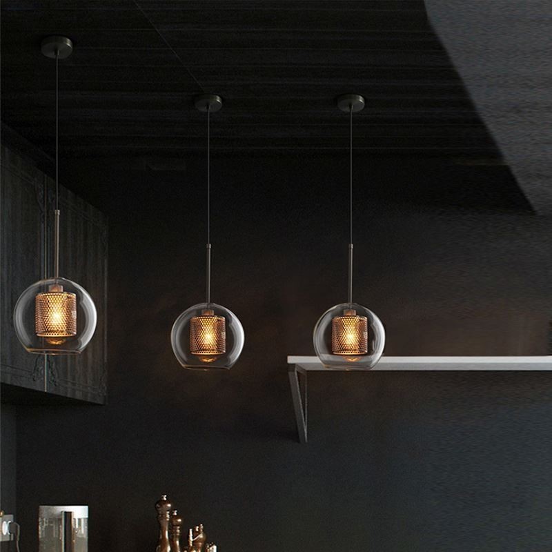 Nordic Pendelleuchte Glas Home Beleuchtung Runde Kugelform Lampe Nachttischlampe