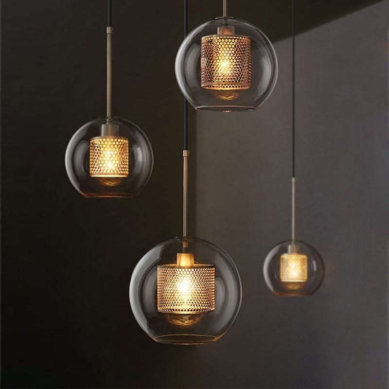 Nordic Pendelleuchte Glas Home Beleuchtung Runde Kugelform Lampe Nachttischlampe