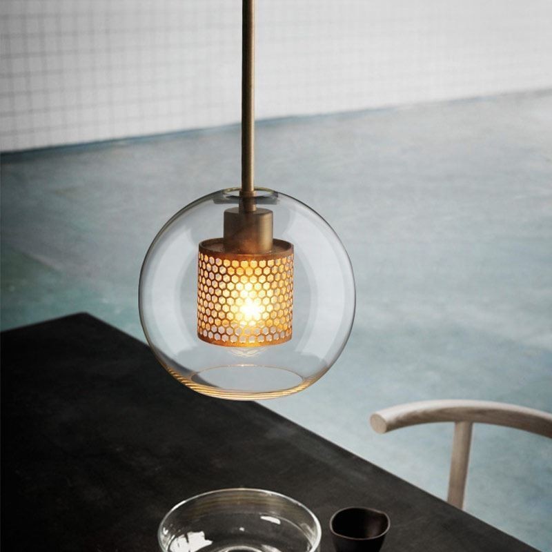 Nordic Pendelleuchte Glas Home Beleuchtung Runde Kugelform Lampe Nachttischlampe