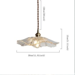 Lotusblatt gerippte Klarglas Pendelleuchte Homestay Lampe