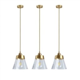 Nordic Retro Pendelleuchte Glasschirm Home Beleuchtung Messing Halter Lampe Licht