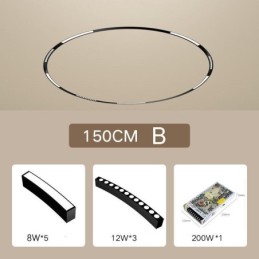 Kreisförmiges Schienenlicht, magnetische Einbauschienenleuchte, 150 cm