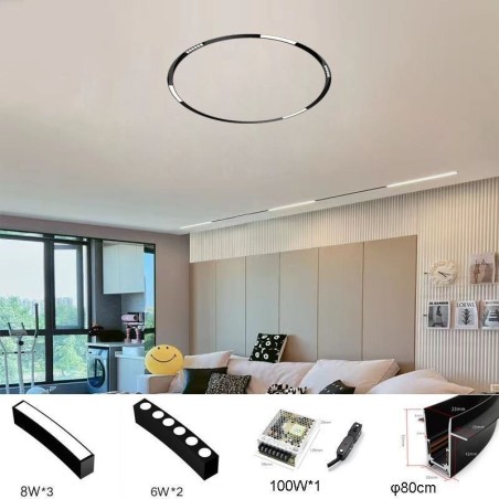 Kreisförmige magnetische Schienenleuchte Einbaustrahler Dekoratives Licht 80cm Kreisförmige magnetische Schienenleuchte Einbaustrahler Dekoratives Licht 80cm