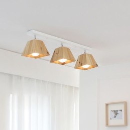 Nordischer Holzstrahler Vier Prismen drehbarer Deckenstrahler